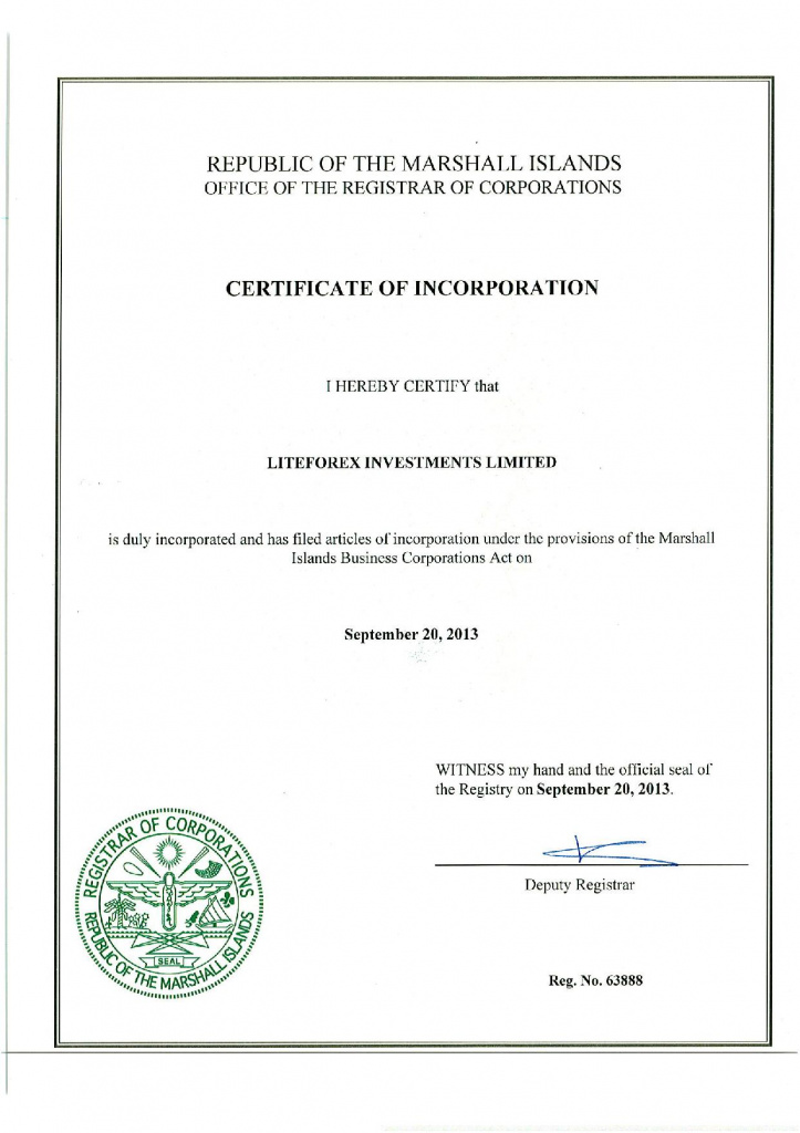 Liteforex - Лицензия