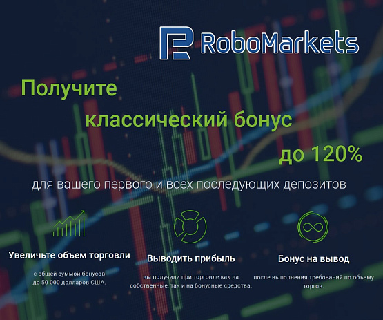 До 120 % на счет бонусом от брокера RoboMarkets – рисунок bestforexbrokers.pro Рисунок: Классический бонус от компании RoboMarkets