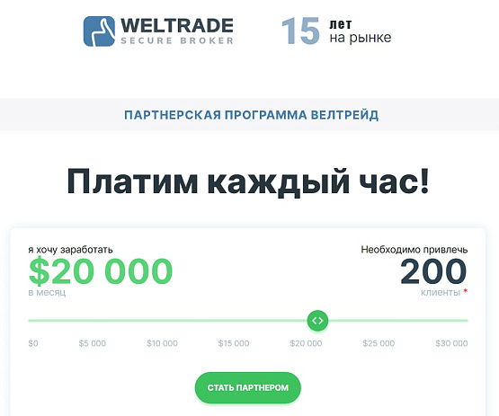 Стать партнером брокера Weltrade – рисунок bestforexbrokers.pro Рисунок: Сотрудничество с Weltrade